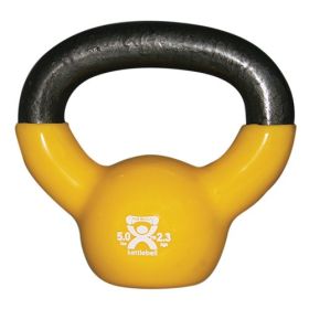 Kettlebell Vinyl Coated Weight Yellow  5lb  8  Diameter