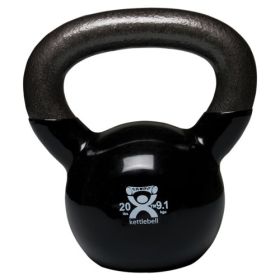 Kettlebell Vinyl Coated Weight Black  20lb  10