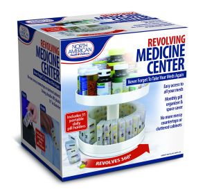 Revolving Medicine Center w/31Daily Pill Compartments
