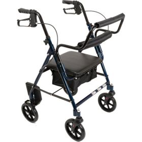 Combination Blue Rollator & Transport Wheelchair