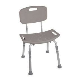 Shower Safety Bench W/Back - KD  Tool-Free Assembly Grey