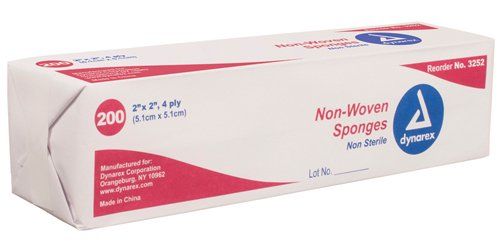 Non-Woven Sponge Sterile 2's 2 x2  4ply (50-2's/tray)