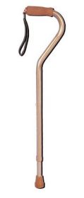 Deluxe Adjustable Cane Offset W/Wrist Strap-Bronze