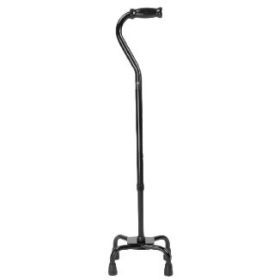 Quad Cane  Small Base  Black 300 LB Weight Capacity