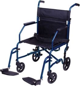 Transport Chair  19   Steel Metallic Blue  Foldin