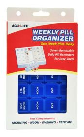 Pill Organizer Weekly w/28 Com One Week Plus Today'  Blue