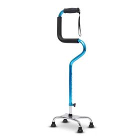 JayCreer LightWeight Aluminum Alloy Quad Cane, Sit To Stand Walker, Adjustable Quad Cane, 4 Foot Base, Foam Handles