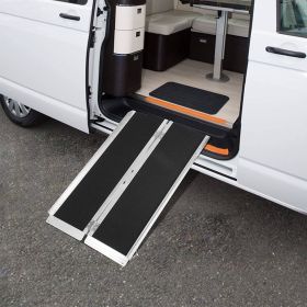 Bosonshop 4Ft Portable Wheelchair Ramp Aluminum(26.5LBS), Lightweight And Easy To Transport, Single Fold Wheelchair Ramps, For Doorways, Stairs, Porch