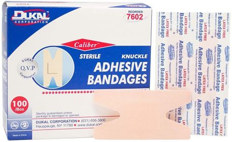 Dukal Adhesive Bandages Pack of 100 Fabric Bandages 1.5" x 3" for Wound Protection Sterile Knuckle Fabric Bandages Flexible Fabric Fingertip Bandage N