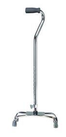 Quad Cane-Large Base Silver w/Vinyl Grip